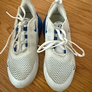 Nike Kids Preschool Air Max 270 White and Blue Mesh Sneakers Size 13C